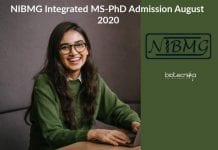 NIBMG Integrated MS-PhD Admission