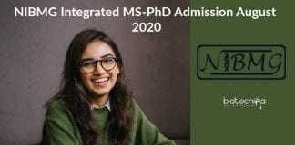 NIBMG Integrated MS-PhD Admission