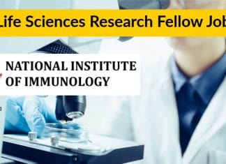 SERB Funded Life Sciences Project Research Job at National Institute of Immunology NII Life Science Vacancy