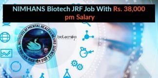 NIMHANS Biotech JRF Job
