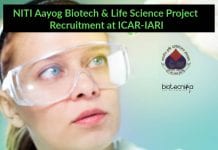 NITI Aayog Biotech & Life Science Project Recruitment at ICAR-IARI NITI Aayog Biotech