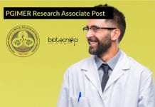 PGIMER Research Associate Post – PhD Biotech / Biochem Apply PGIMER Research Associate Post