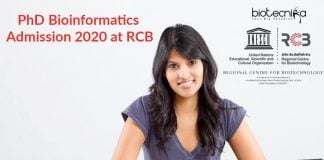 PhD Bioinformatics Admission 2020