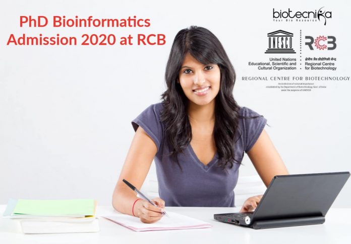 PhD Bioinformatics Admission 2020
