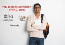 PhD Biotech Admission 2020 at RCB – Regional Centre for Biotechnology PhD Biotech Admission 2020