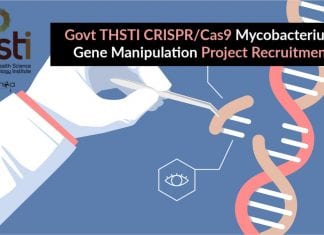 Govt THSTI CRISPR/Cas9 Mycobacterium Gene Manipulation Project Recruitment THSTI Life Science Project