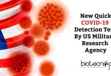 New Test For COVID-19 Early Detection By US Military Research Agency US Military Research New Covid19 Test