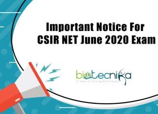 Important Notice For CSIR NET June 2020 Exam CSIR NET 2020