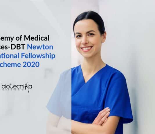 Academy of Medical Sciences-DBT Newton International Fellowship Scheme 2020 AMS-DBT Newton International Fellowship