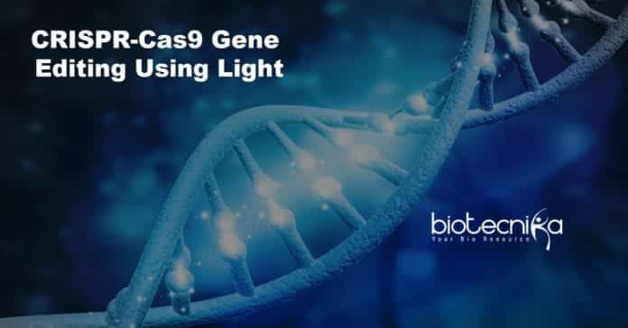 CRISPR-Cas9 gene editing using light
