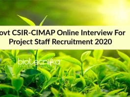 CSIR-CIMAP Latest Jobs