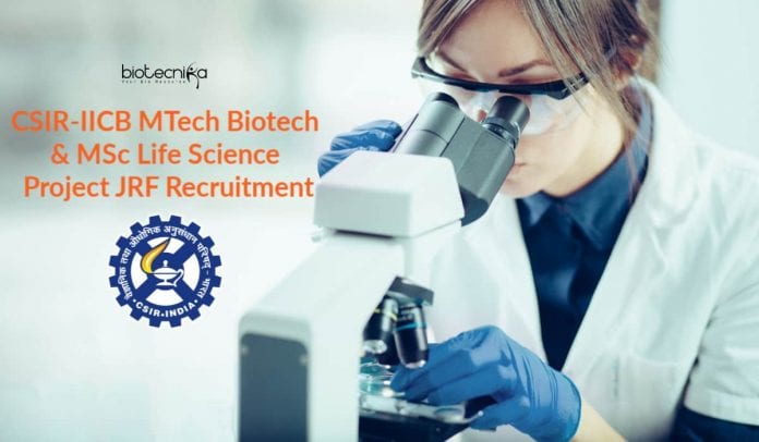CSIR-IICB Project JRF Jobs