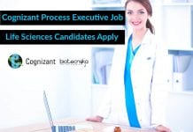 Cognizant Process Executive Job – Life Sciences Candidates Apply Cognizant Process Executive Job
