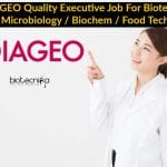DIAGEO Quality Executive Job For Biotech / Microbiology / Biochem / Food Tech DIAGEO Quality Executive Job
