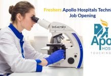 Freshers Apollo Hospitals Technician Job Opening – Applications Invited Freshers Apollo Hospitals Technician