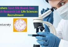 Freshers Govt Silk Board, Seri Biotech Research Lab Life Sciences Recruitment Freshers Govt Jobs