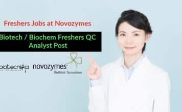 Freshers Jobs at Novozymes