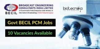 Govt BECIL PCM Jobs