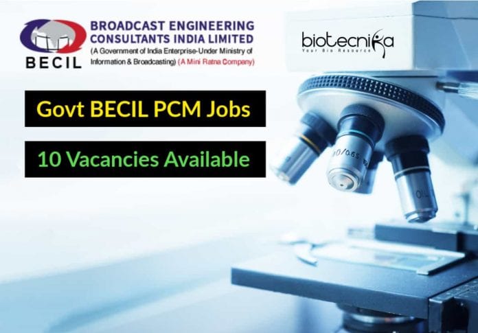 Govt BECIL PCM Jobs