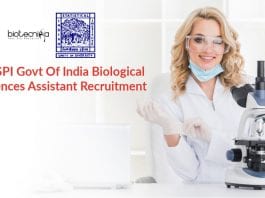 Govt Biological Sciences Jobs