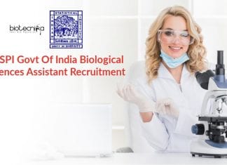 MoSPI Govt Of India ISI Biological Sciences Assistant Recruitment Govt Biological Sciences Jobs