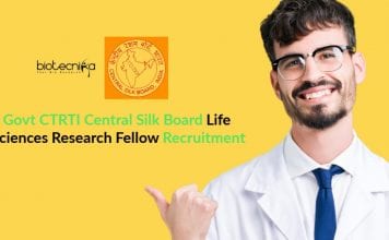 Govt CTRTI Central Silk Board Life Sciences Research Fellow Recruitment Govt CTRTI Central Silk