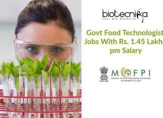 Govt Food Technologist Jobs With Rs. 1.45 Lakhs pm Salary Govt Food Technologist Jobs