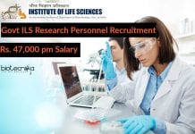Govt ILS Research Personnel Recruitment – Rs. 47,000 pm Salary Govt ILS Research Personnel