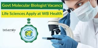 Govt Molecular Biologist Vacancy