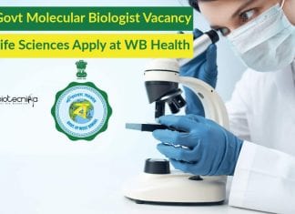 Govt Molecular Biologist Vacancy