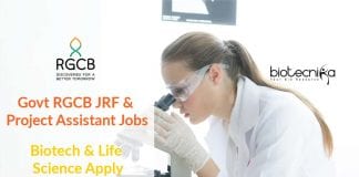 Govt RGCB Research Jobs