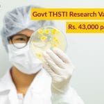 Govt THSTI Research Vacancies