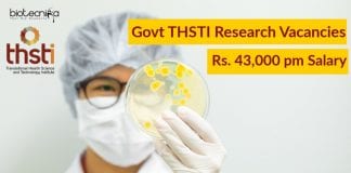 Govt THSTI Research Vacancies