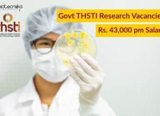 Govt THSTI Research Vacancies