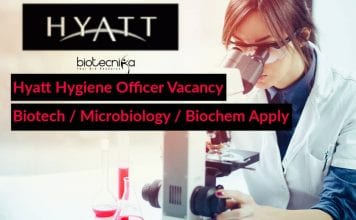 Hyatt Hygiene Officer Vacancy