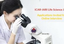ICAR-IARI Life Science Job – Applications Invited for Online Interview ICAR-IARI Life Science Job