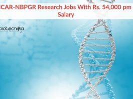 ICAR-NBPGR Biotech Research Jobs