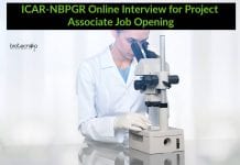 ICAR-NBPGR Online Interview for Project Associate Job Opening ICAR-NBPGR Project Associate
