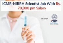 ICMR-NIRRH Scientist Job With Rs. 70,000 pm Salary – Life Sciences Apply ICMR-NIRRH Scientist Job