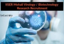 IISER Mohali Virology / Biotechnology Research Recruitment IISER Mohali Virology
