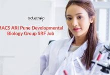 MACS ARI Pune Developmental Biology Group SRF Job Opening MACS ARI Pune Job