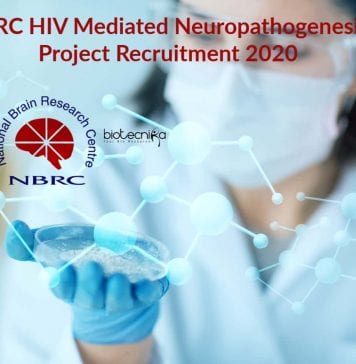 NBRC HIV Mediated Neuropathogenesis Project Recruitment 2020 NBRC Latest Jobs