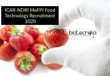ICAR-NDRI MoFPI Food Technology Recruitment 2020 NDRI Food Tech Jobs