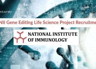 NII Gene Editing Life Science Project Recruitment – Online Skype Interview NII Project Recruitment