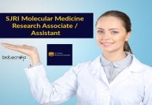 SJRI Molecular Medicine Research Associate/Assistant Job Opening SJRI Molecular Medicine Research Associate/Assistant Job Opening