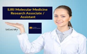 SJRI Molecular Medicine Research Associate/Assistant Job Opening