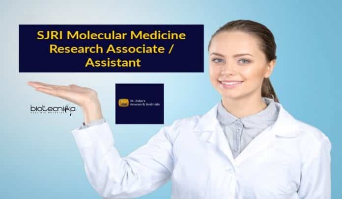 SJRI Molecular Medicine Research Associate/Assistant Job Opening