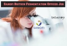 Sanofi Biotech Fermentation Officer Job – Biochem & Microbiology Apply Sanofi Biotech Officer Job
