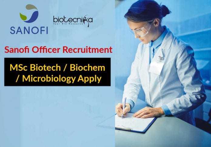 Sanofi Officer Recruitment