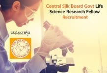 Central Silk Board Govt Life Science Research Fellow Recruitment Silk Board Govt Jobs
